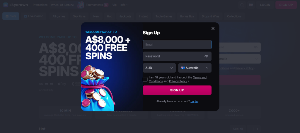 SkyCrown Casino Registration